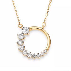 Adina Reyter Side Diamond Circle Necklace